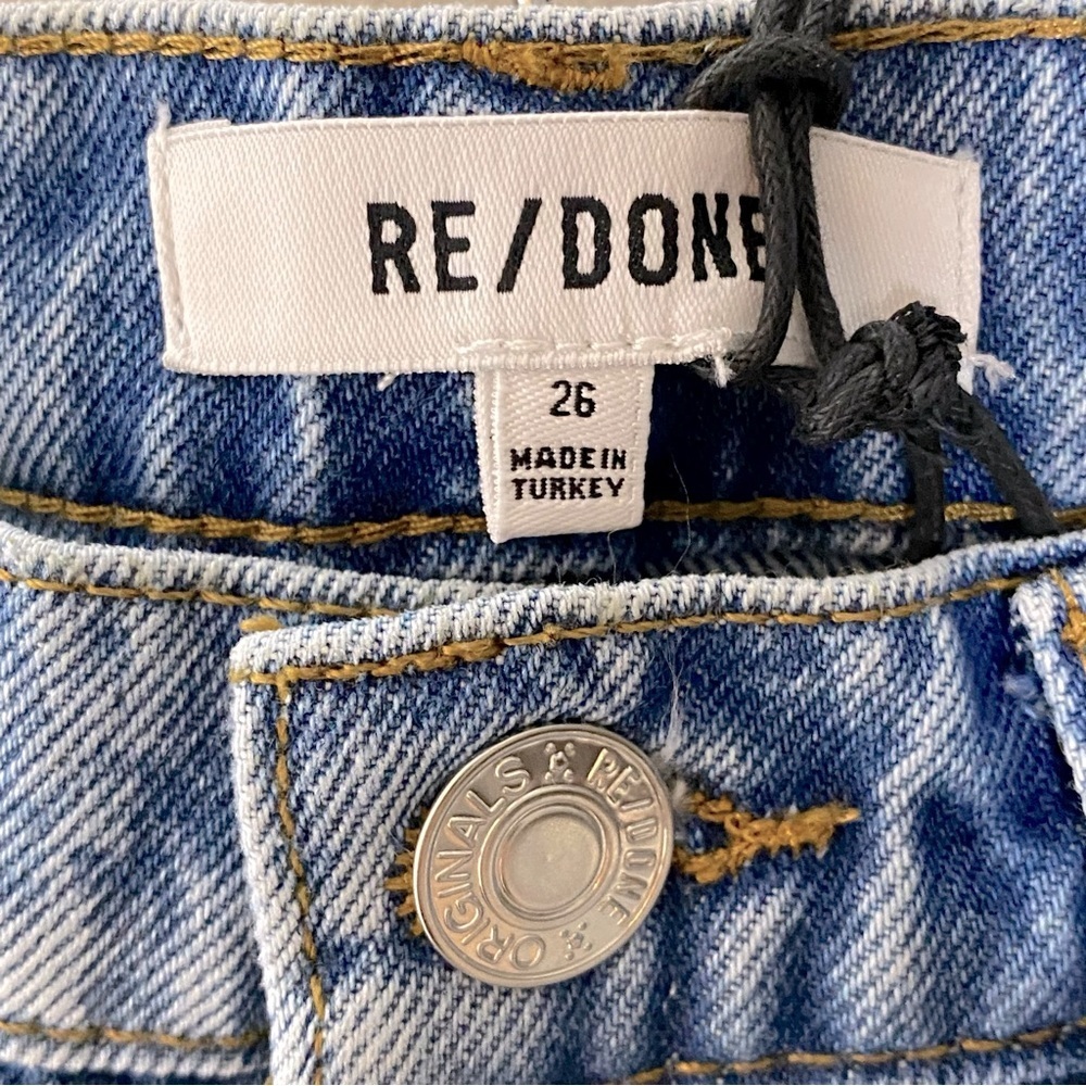 Redone Denim '70s Loose Flare Leg Jeans Indigo Stud - Picture 11 of 15